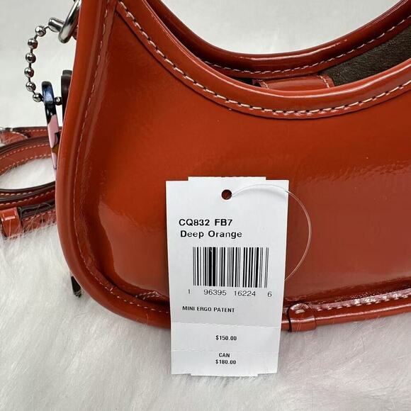 Coach Mini Ergo Bag In Crinkle Patent Coachtopia leather Rainbow CQ832 NWT - Picture 6 of 11